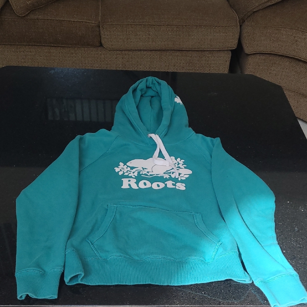 Roots Hoodie Sweatshirt Xs Green Photographing Blue
